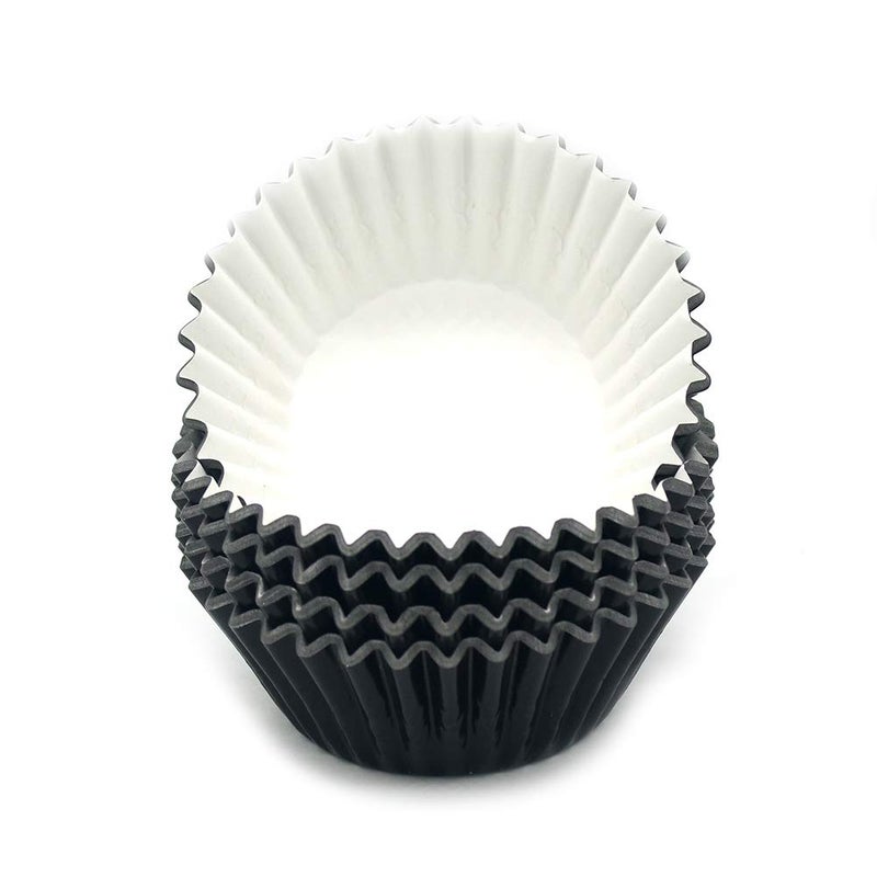 Mombake Standard Black Foil Cupcake Liners Muffin Baking Cups for Party and More, 100-Count - Image 2